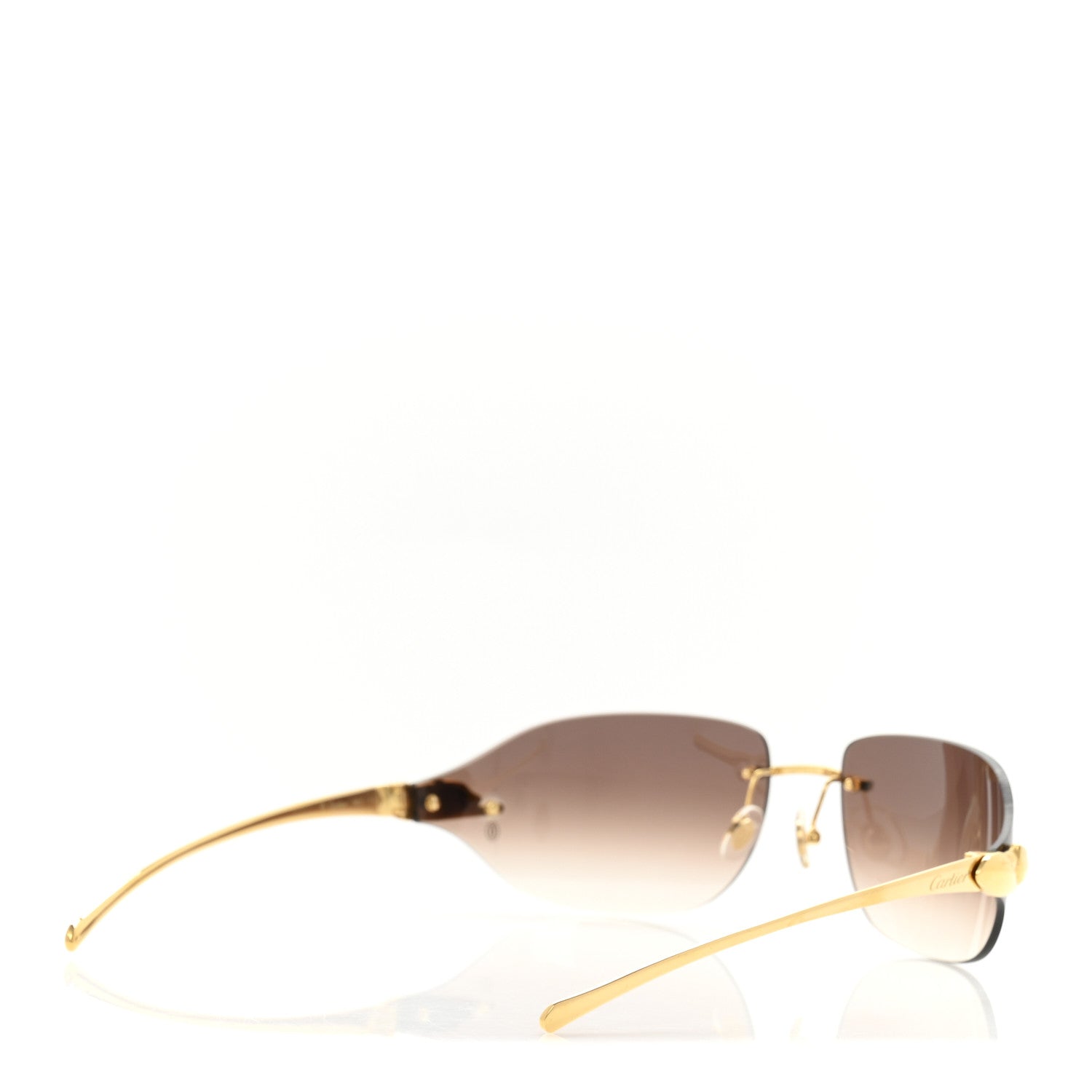 Cartier Metal Panthere De Cartier Rimless Sunglasses 4 of 8