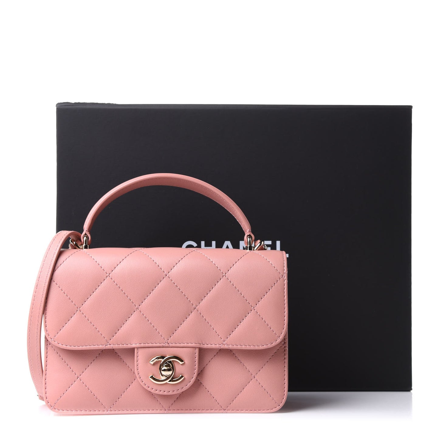 Calfskin Quilted Coco Lady Flap Dark Pink
