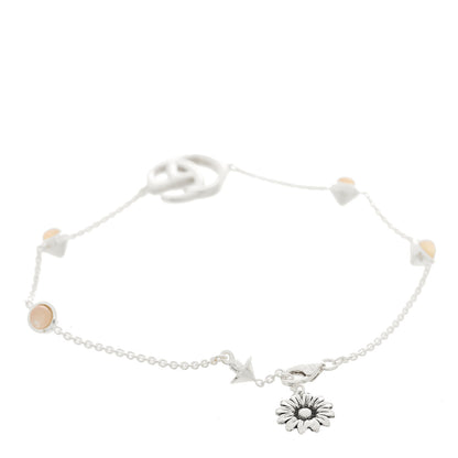 Gucci Sterling Silver Pink Mother of Pearl Double G Flower Bracelet 2 of 4