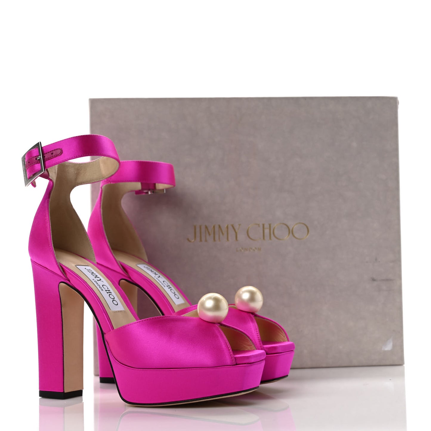 Satin Socorie 120 Sandals 37 Fuchsia White