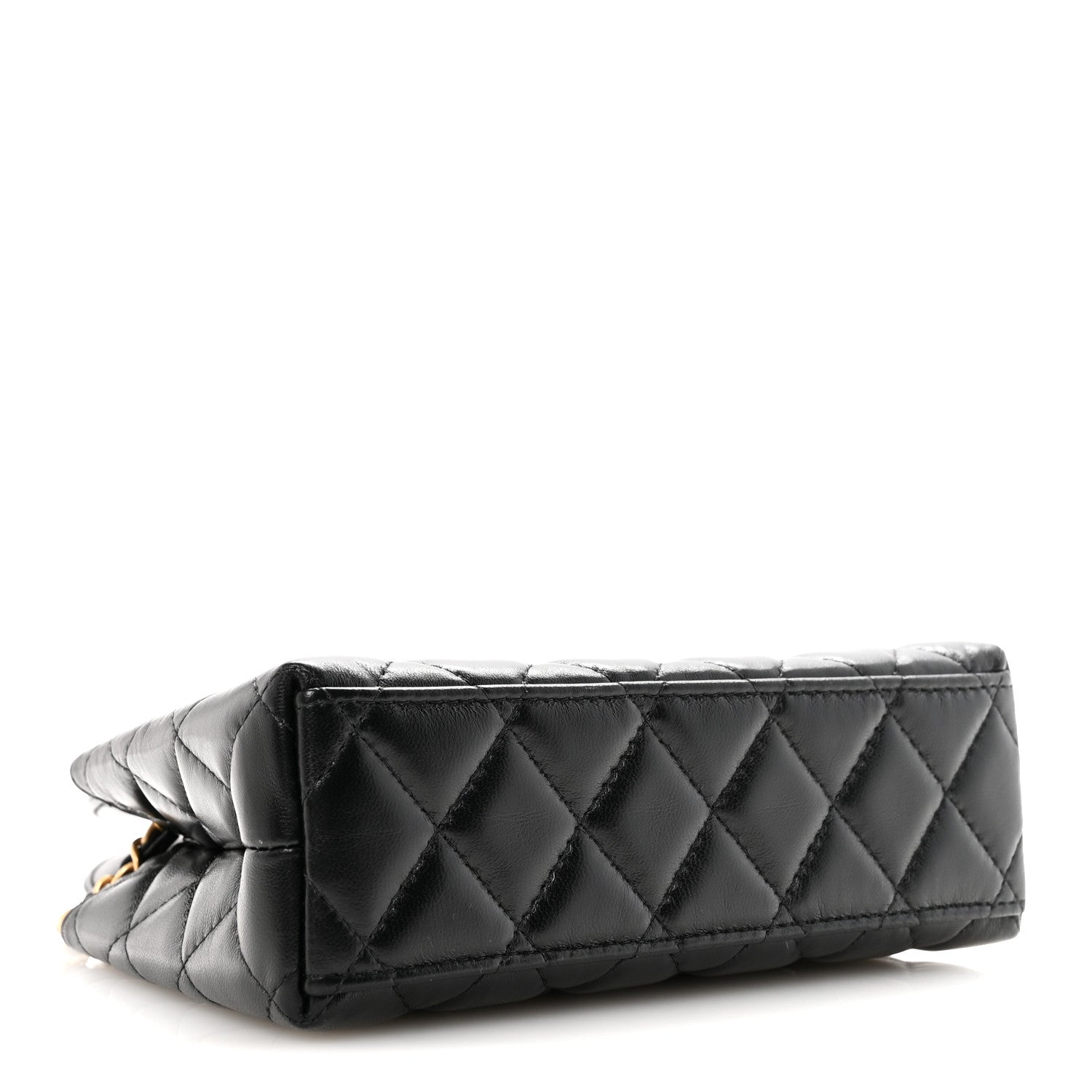 Chanel Shiny Aged Calfskin Quilted Nano Kelly Shopper Black 4 of 11