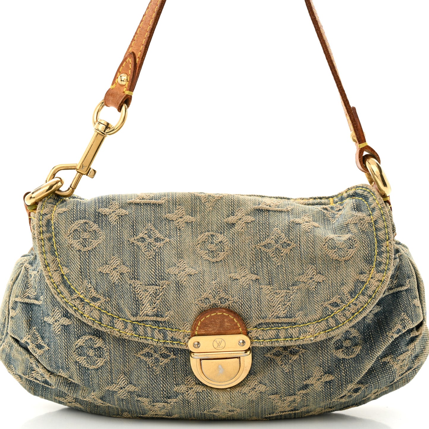Monogram Denim Mini Pleaty Blue