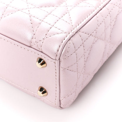 Christian Dior Metallic Lambskin Cannage Mini Lady Dior Lotus 11 of 11