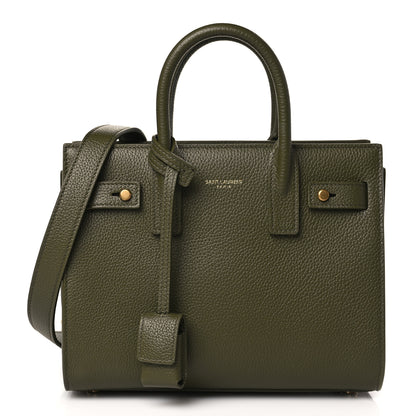 Saint Laurent Grained Calfskin Nano Supple Sac De Jour Green 1 of 8