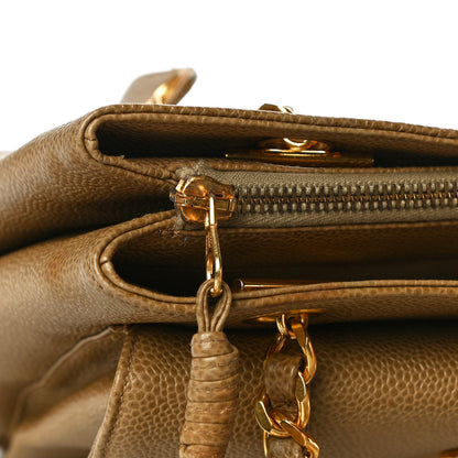 Chanel Caviar Flap Shoulder Bag Beige 6 of 14