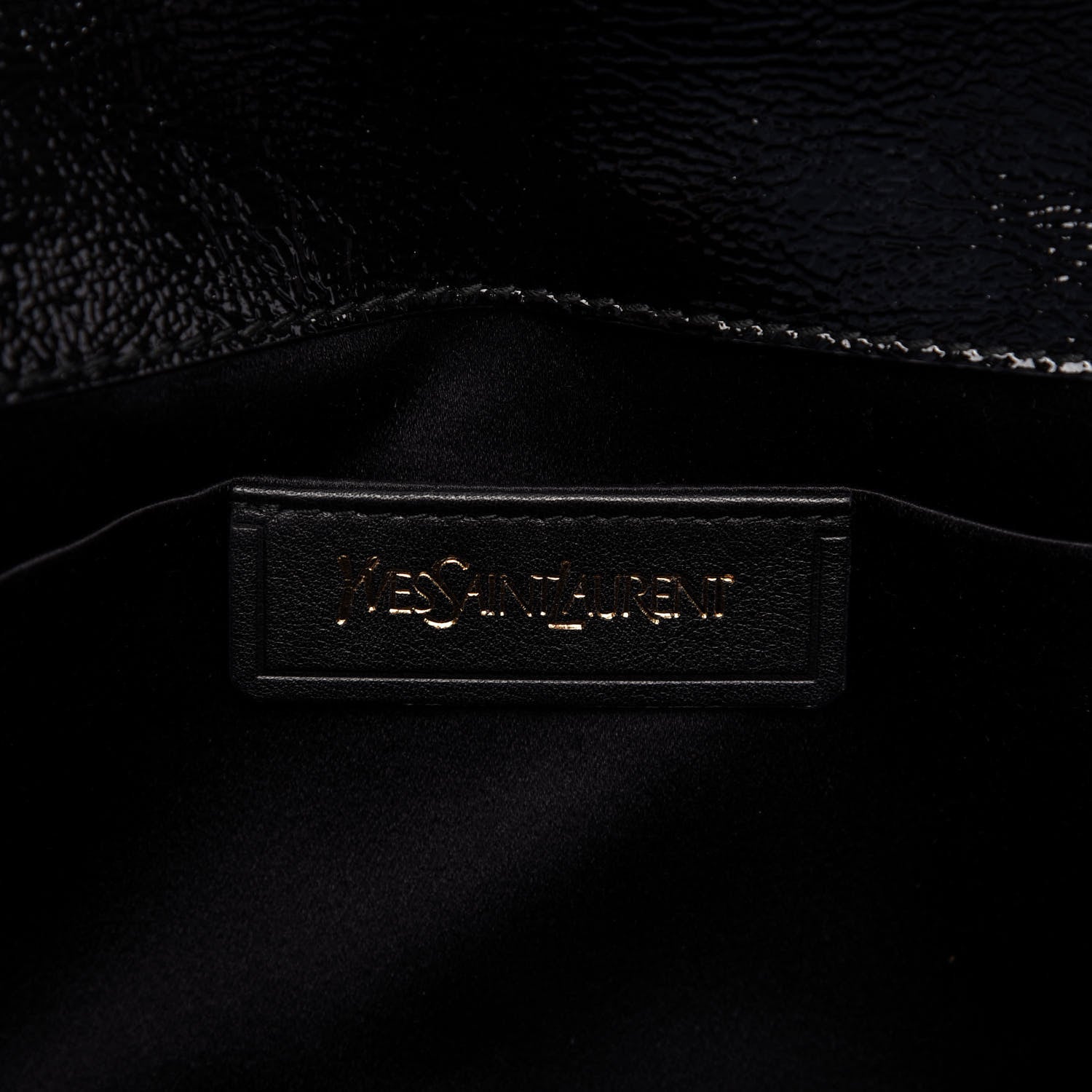 Saint Laurent Textured Patent Monogram Large Belle De Jour Clutch Black 8 of 10