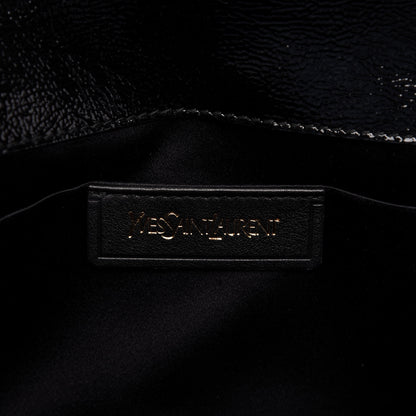 Saint Laurent Textured Patent Monogram Large Belle De Jour Clutch Black 8 of 10