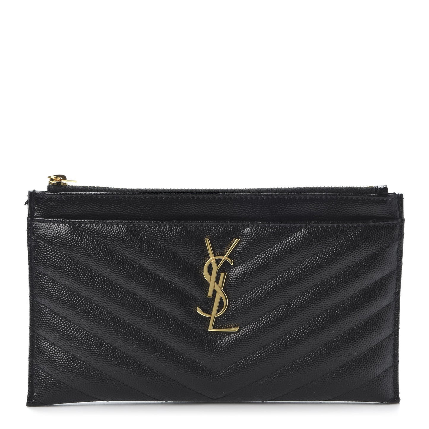Grain De Poudre Chevron Monogram Bill Pouch Black