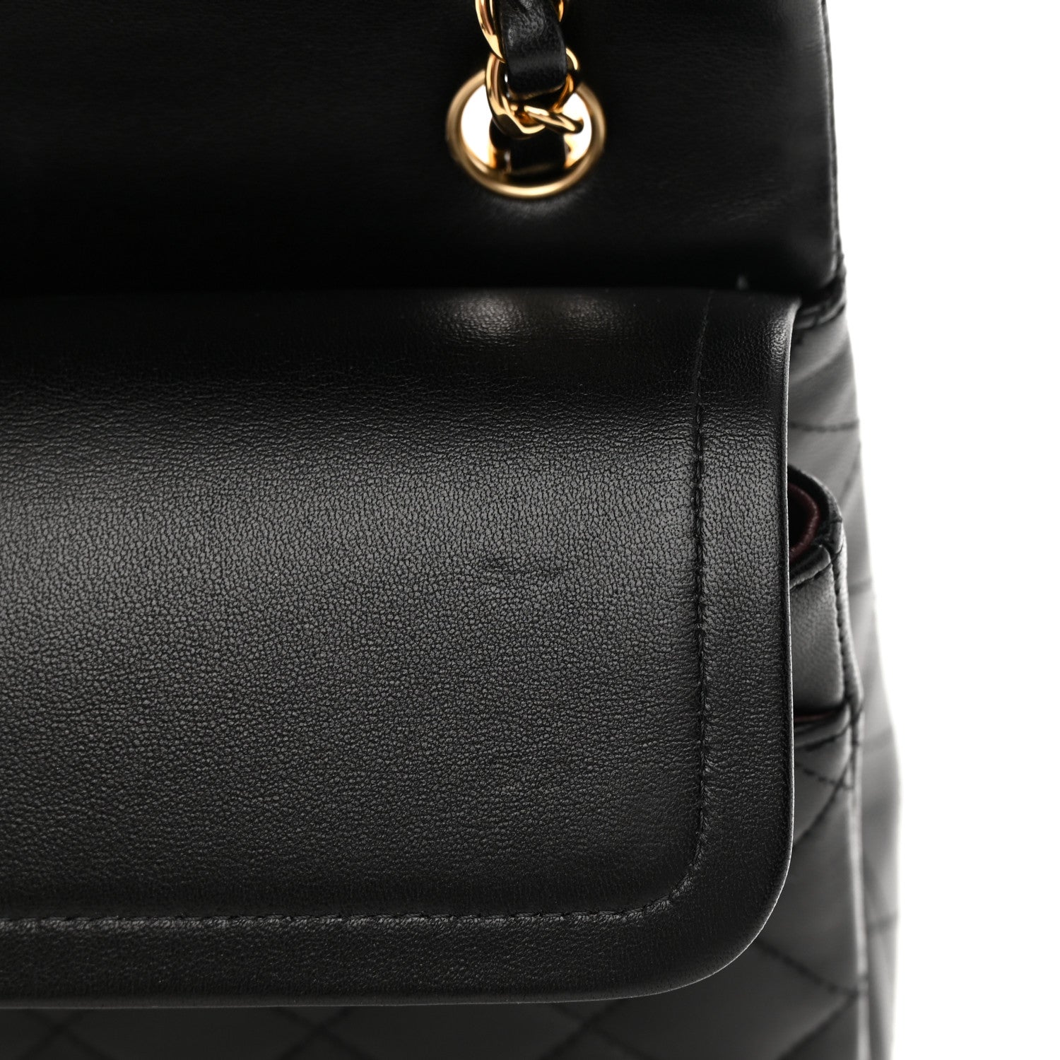 Chanel Lambskin Quilted Medium Double Flap Black 12 of 14
