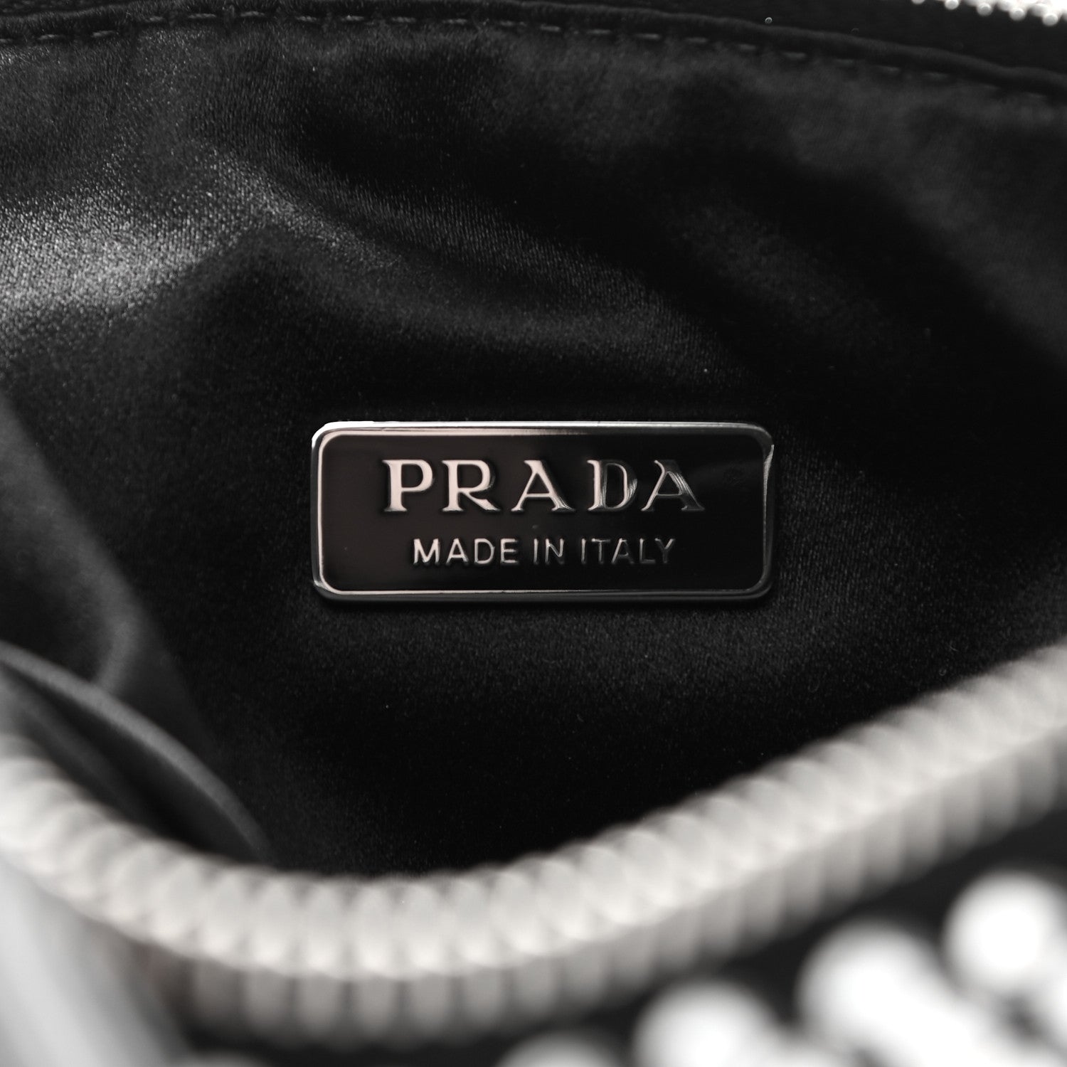 Prada Satin Crystal Triangle Pouch Cristal 6 of 11