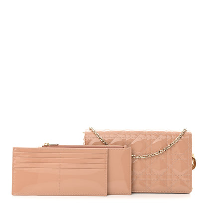 Christian Dior Patent Cannage Lady Dior Convertible Clutch Beige 3 of 10
