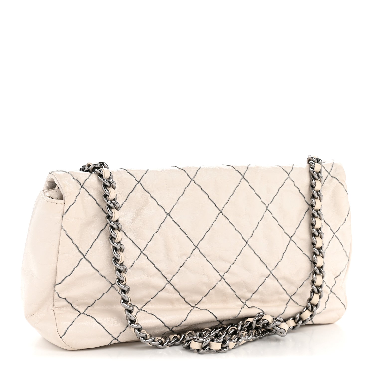 Chanel Glazed Goatskin Double Stitch Flap Ivory 1812637 – FASHIONPHILE