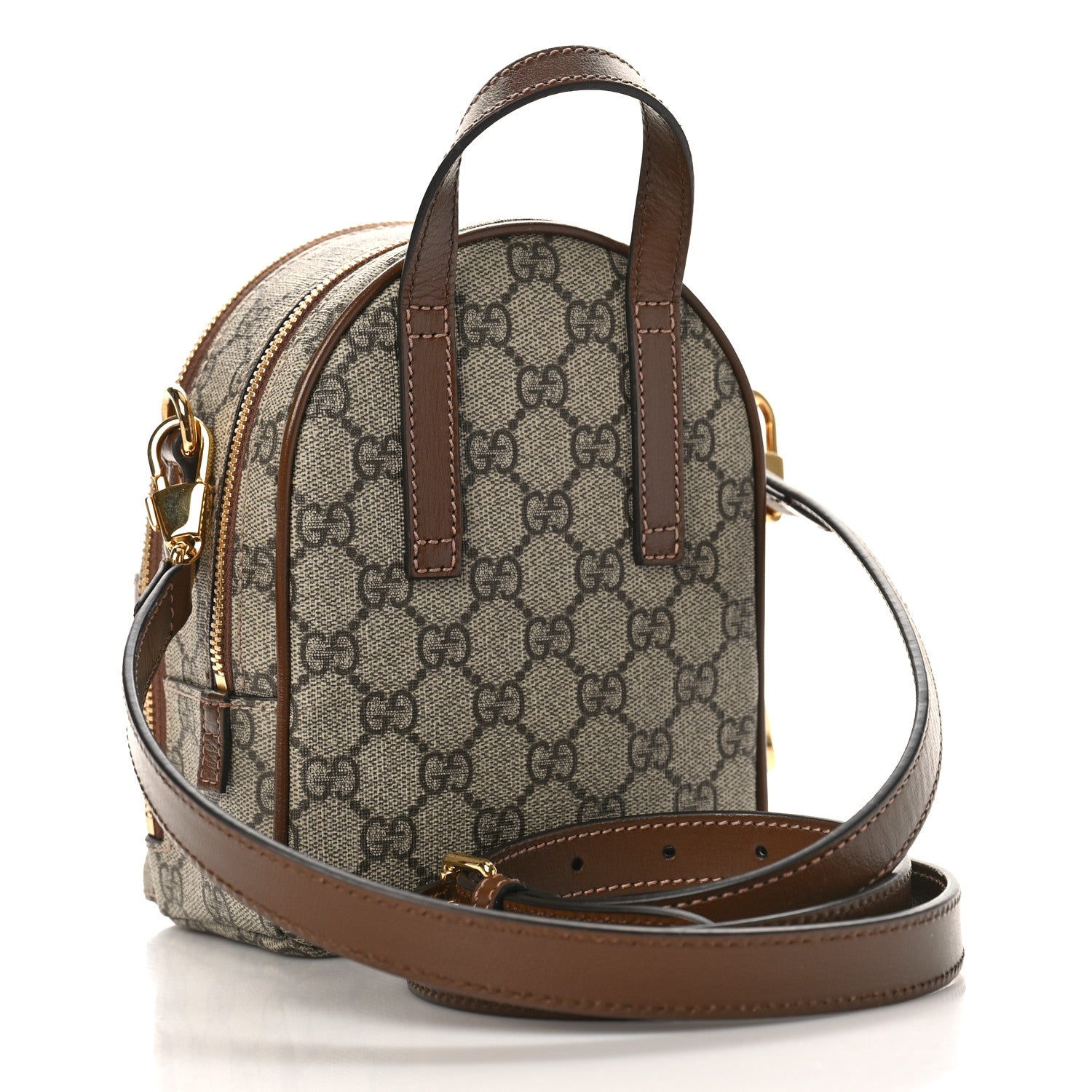 Gucci GG Supreme Monogram Azalea Calfskin Retro Interlocking G Multi-Function Bag Beige Ebony Brown Sugar 3 of 10