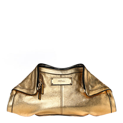 Alexander McQueen Metallic Lambskin De Manta Clutch Gold 1 of 11