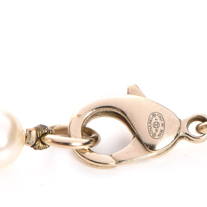 Chanel Crystal Pearl CC Short Necklace Gold 4 of 6