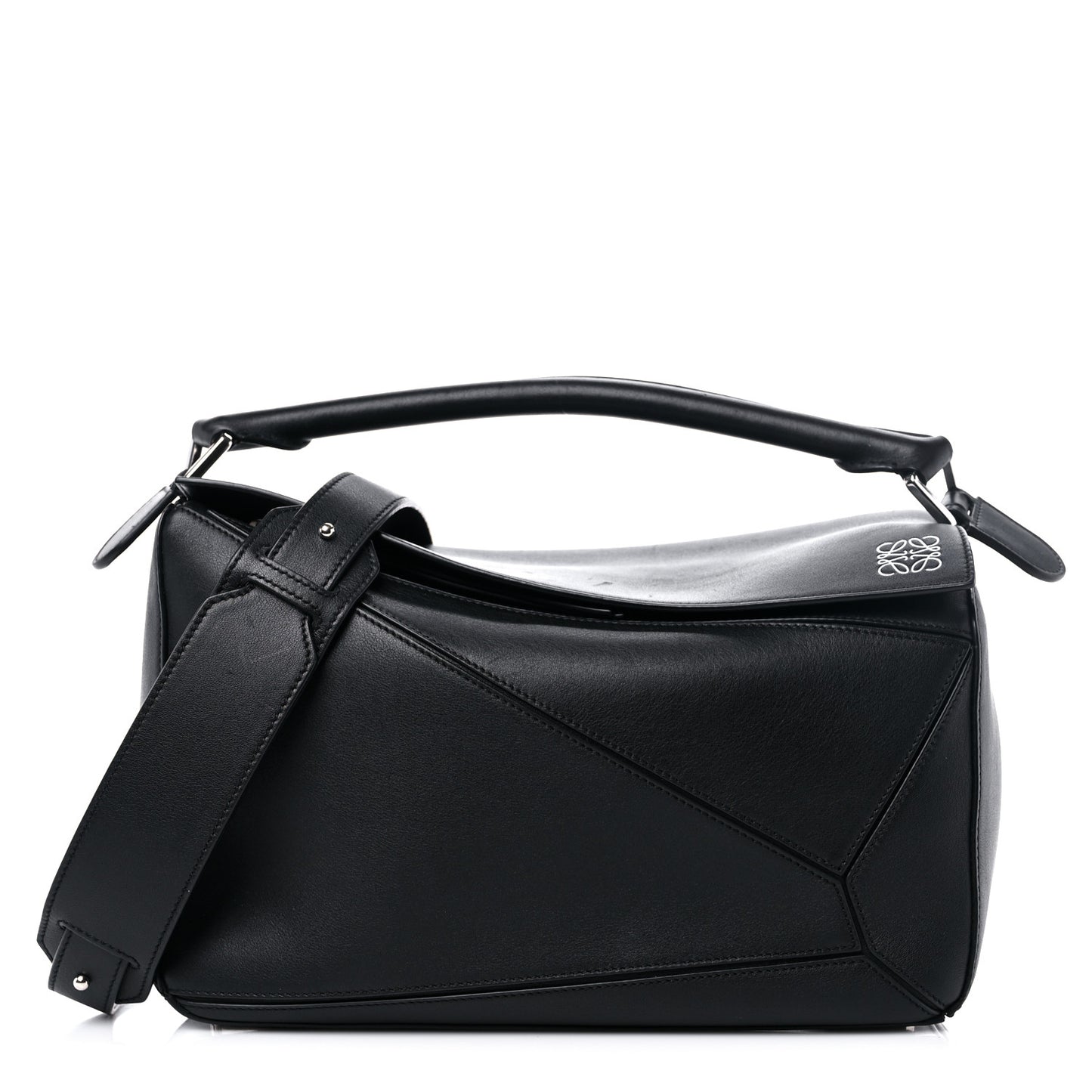 Calfskin Medium Puzzle Bag Black
