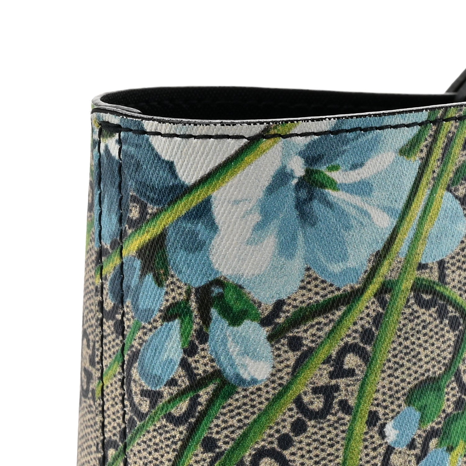 Gucci GG Supreme Monogram Blooms Small Reversible Tote Beige Blue Navy 16 of 18