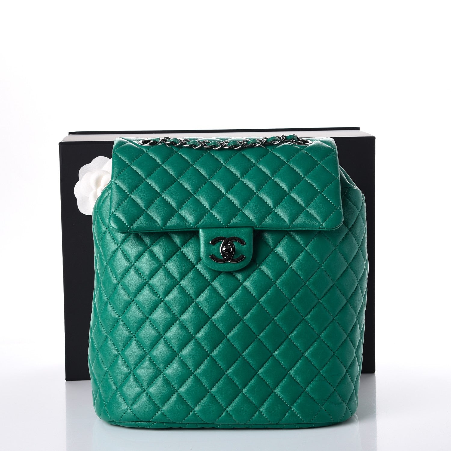 Chanel Calfskin Quilted Large Urban Spirit Backpack Green 8 of 8