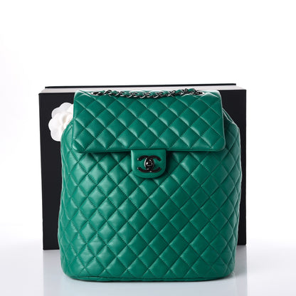 Chanel Calfskin Quilted Large Urban Spirit Backpack Green 8 of 8