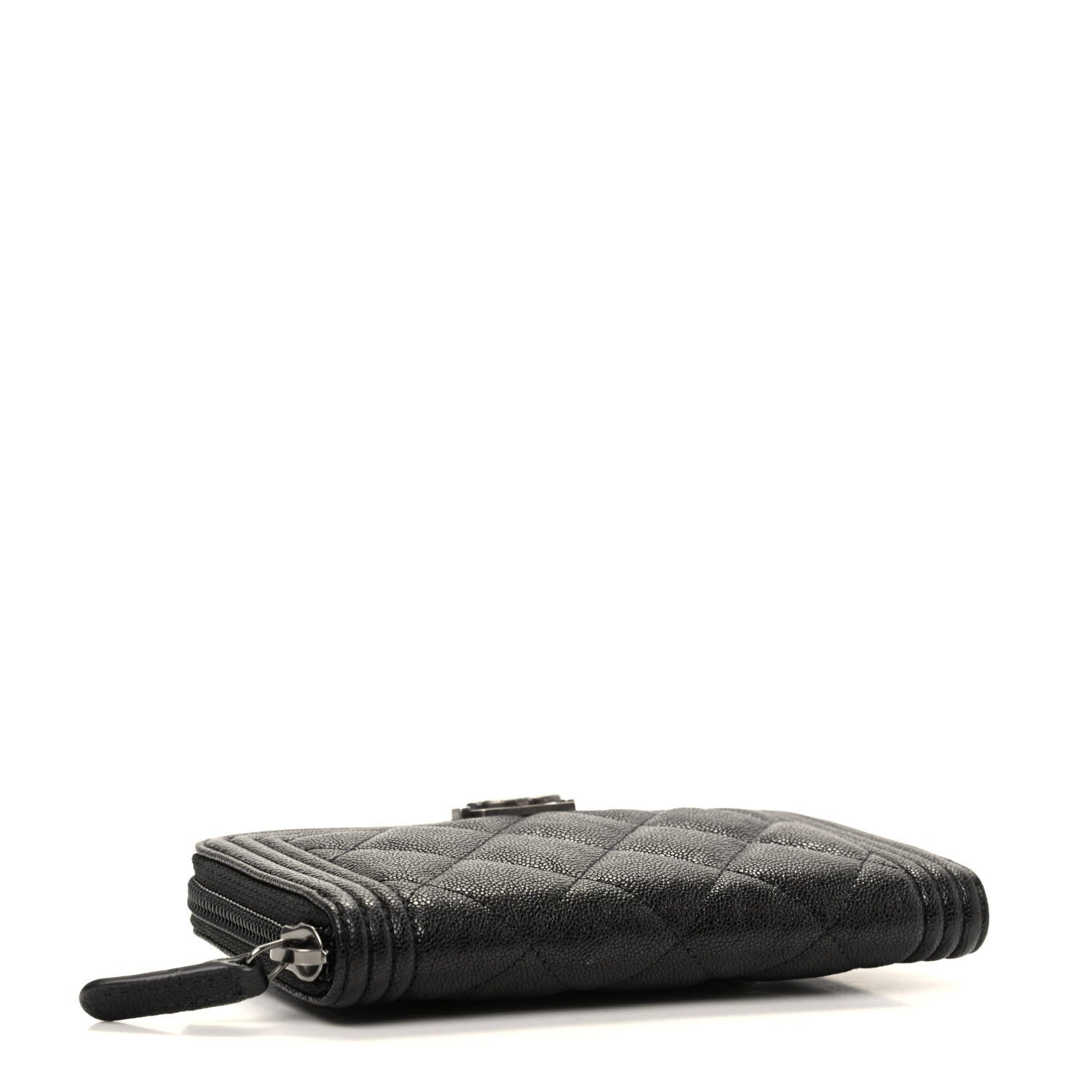 Chanel Caviar Quilted Small Boy Zip Around Wallet Black 4 of 8