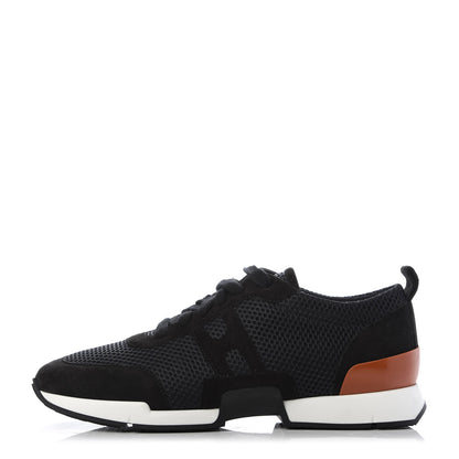 Hermes Suede Mesh Starter Sneakers 38 Black 1 of 9