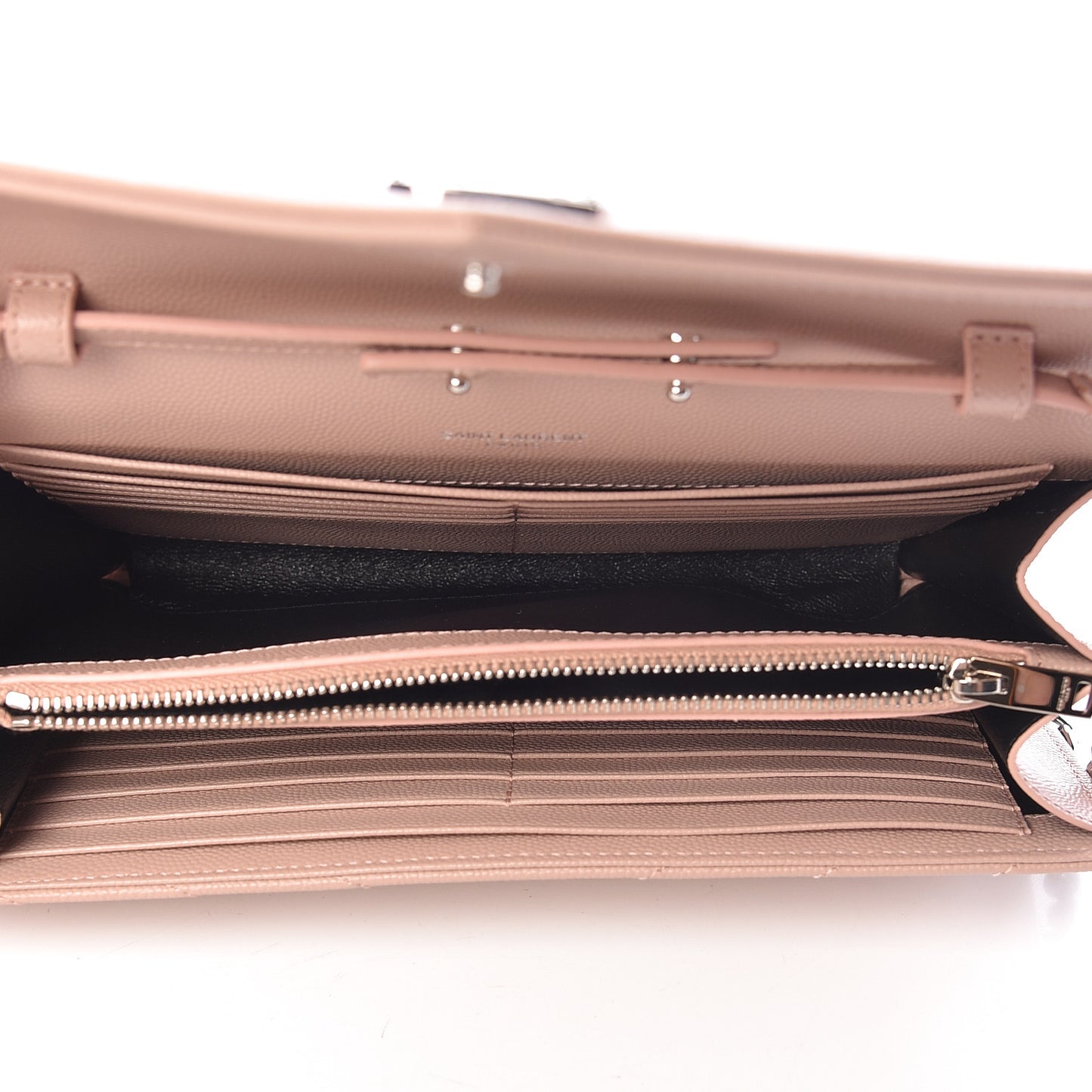 Grain De Poudre Matelasse Chevron Monogram Chain Wallet Rose Antic