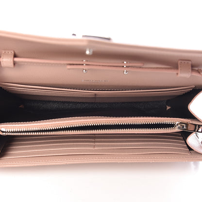 Saint Laurent Grain De Poudre Matelasse Chevron Monogram Chain Wallet Rose Antic 5 of 10