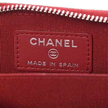 Chanel Caviar Quilted Zip Coin Purse Dark Red 6 of 10