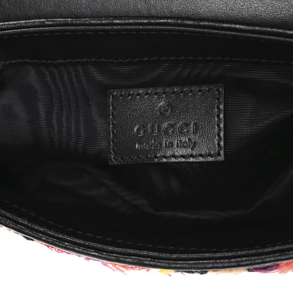 Gucci Tweed Calfskin Check Poule Super Mini GG Marmont Shoulder Bag Pink Petroleum Multicolor Black 6 of 10