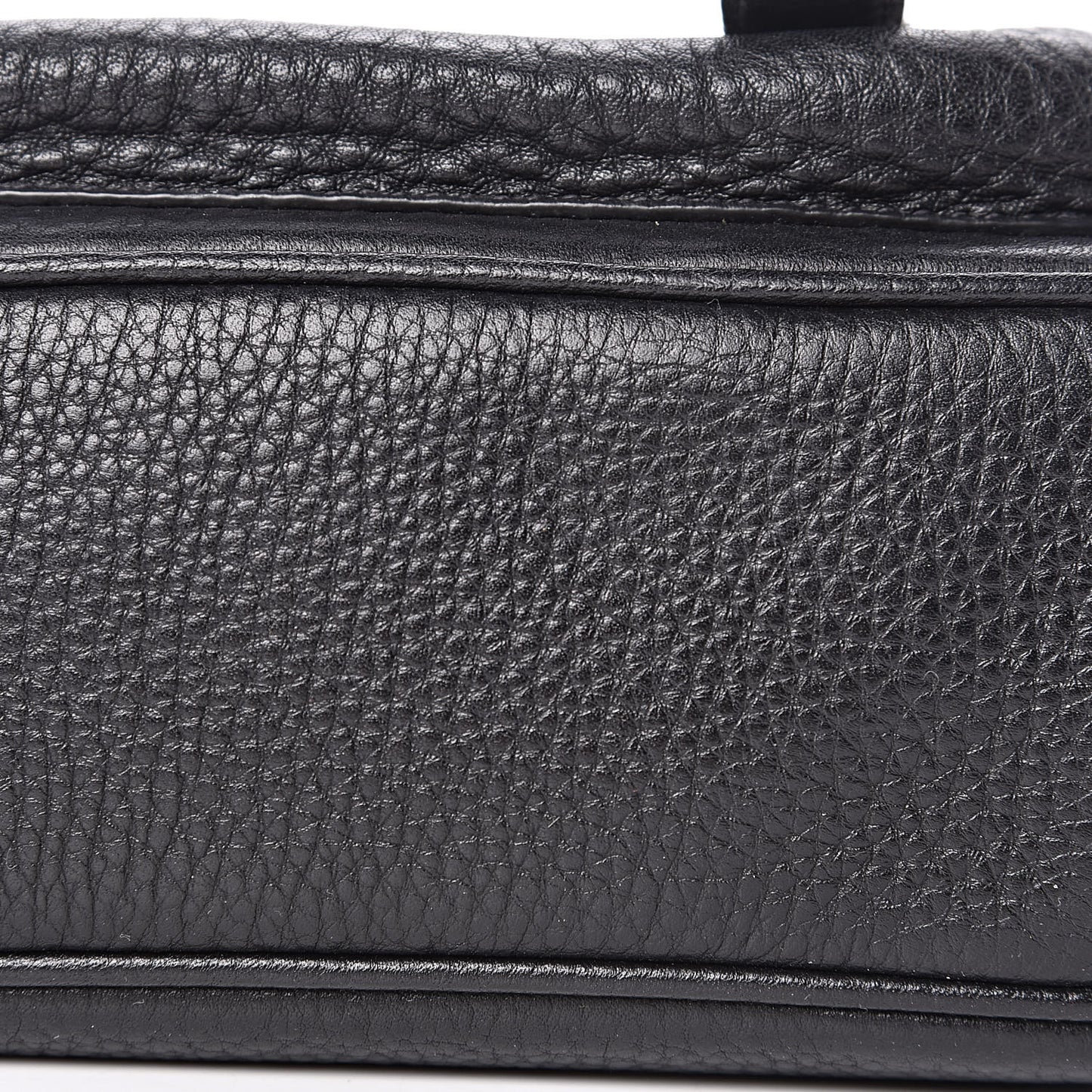 Vitello Daino Double Buckle Messenger Bag Black