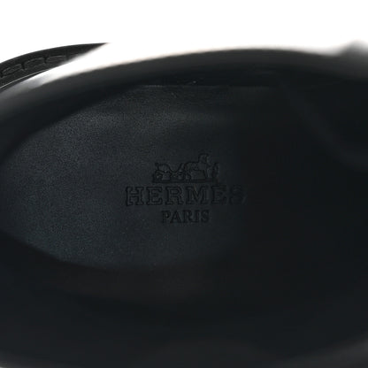 Hermes Glossed Calfskin Funk Ankle Boots 37 Black 7 of 9