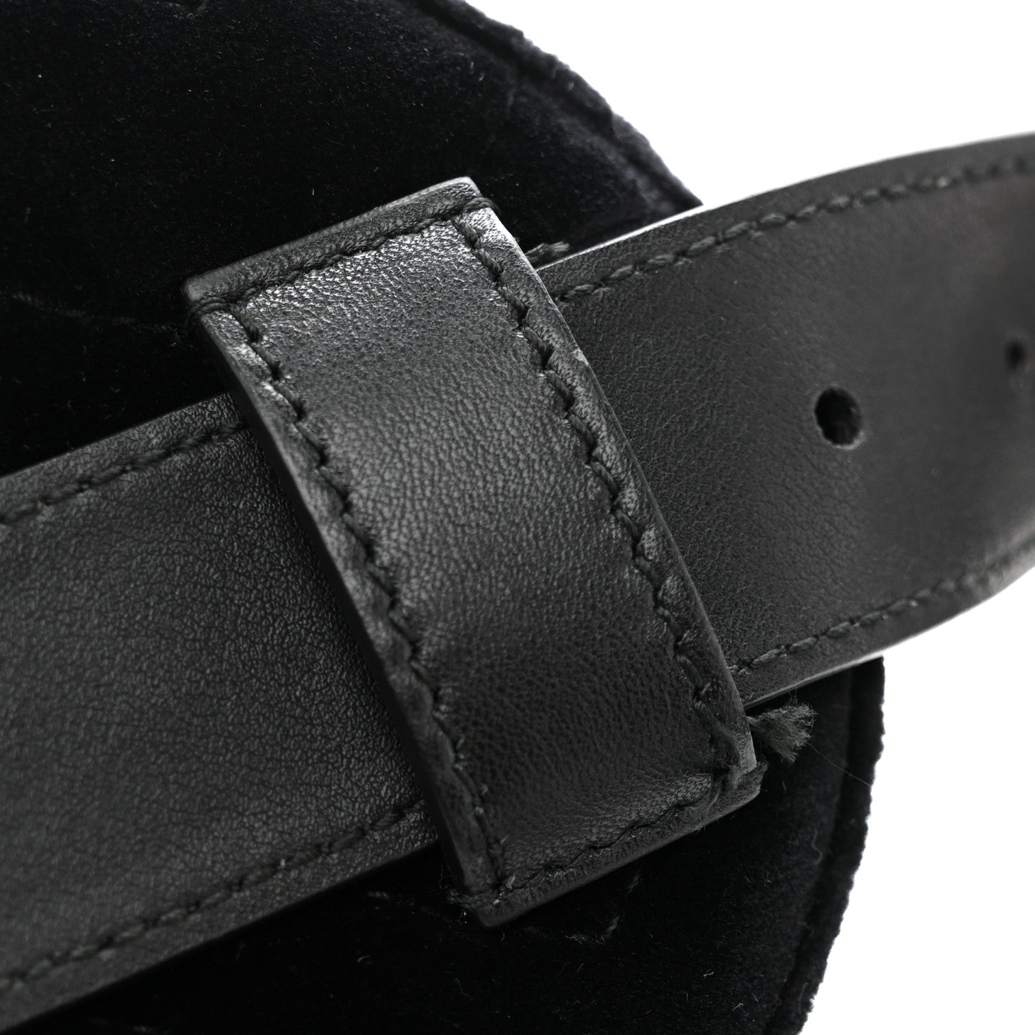 Gucci Velvet Matelasse GG Marmont Belt Bag 75 30 Black 11 of 13