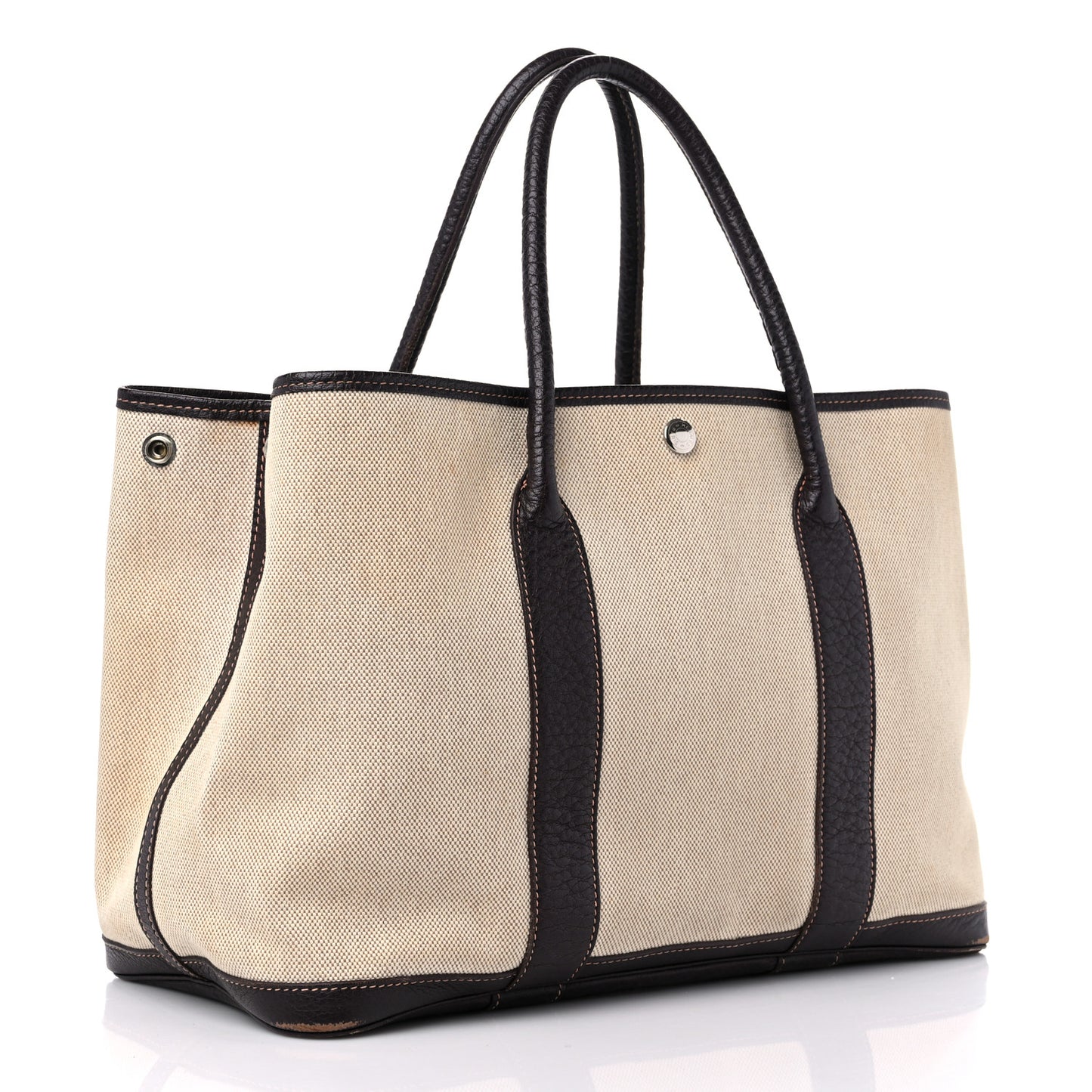 Buffle Skipper Toile Garden Party 36 MM Tote Marron Fonce