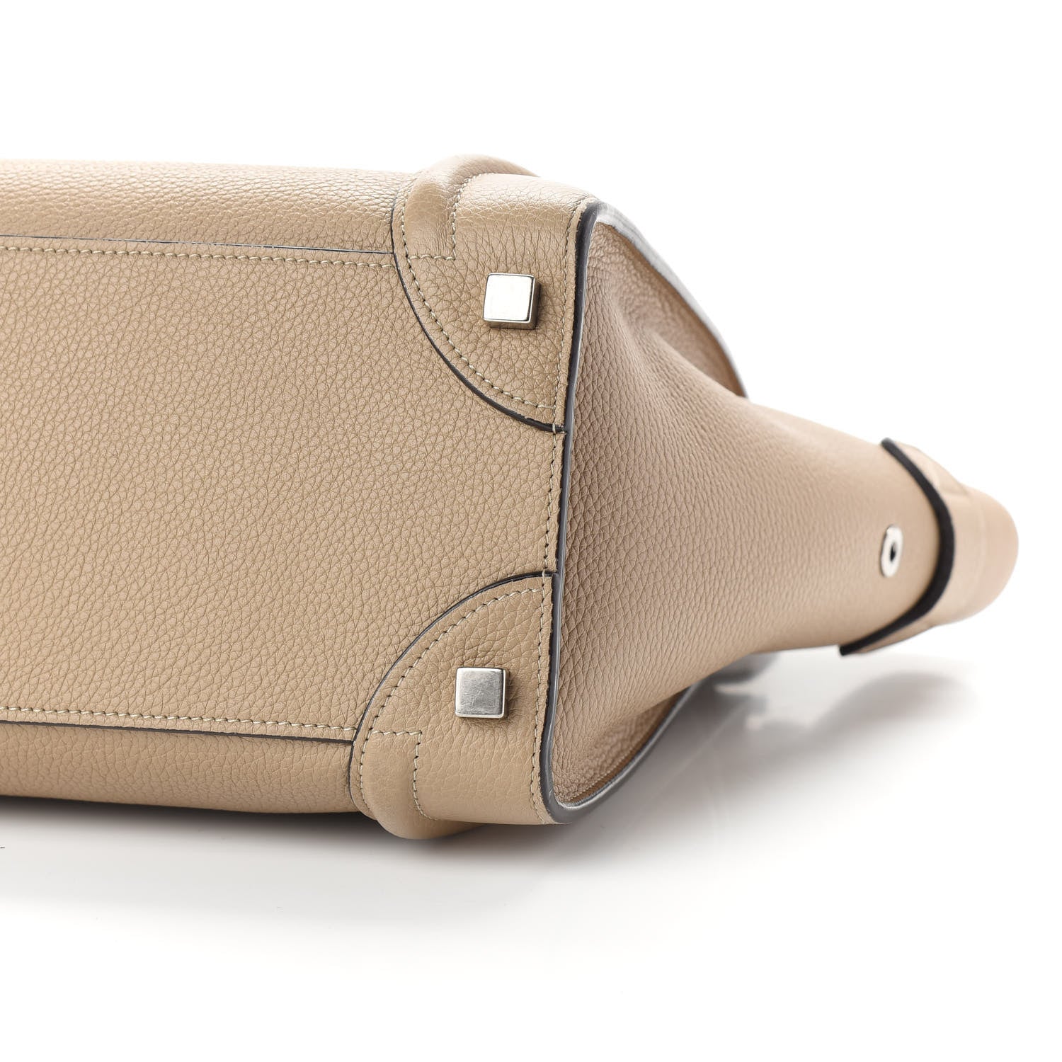Celine Drummed Calfskin Micro Luggage Dune 8 of 13