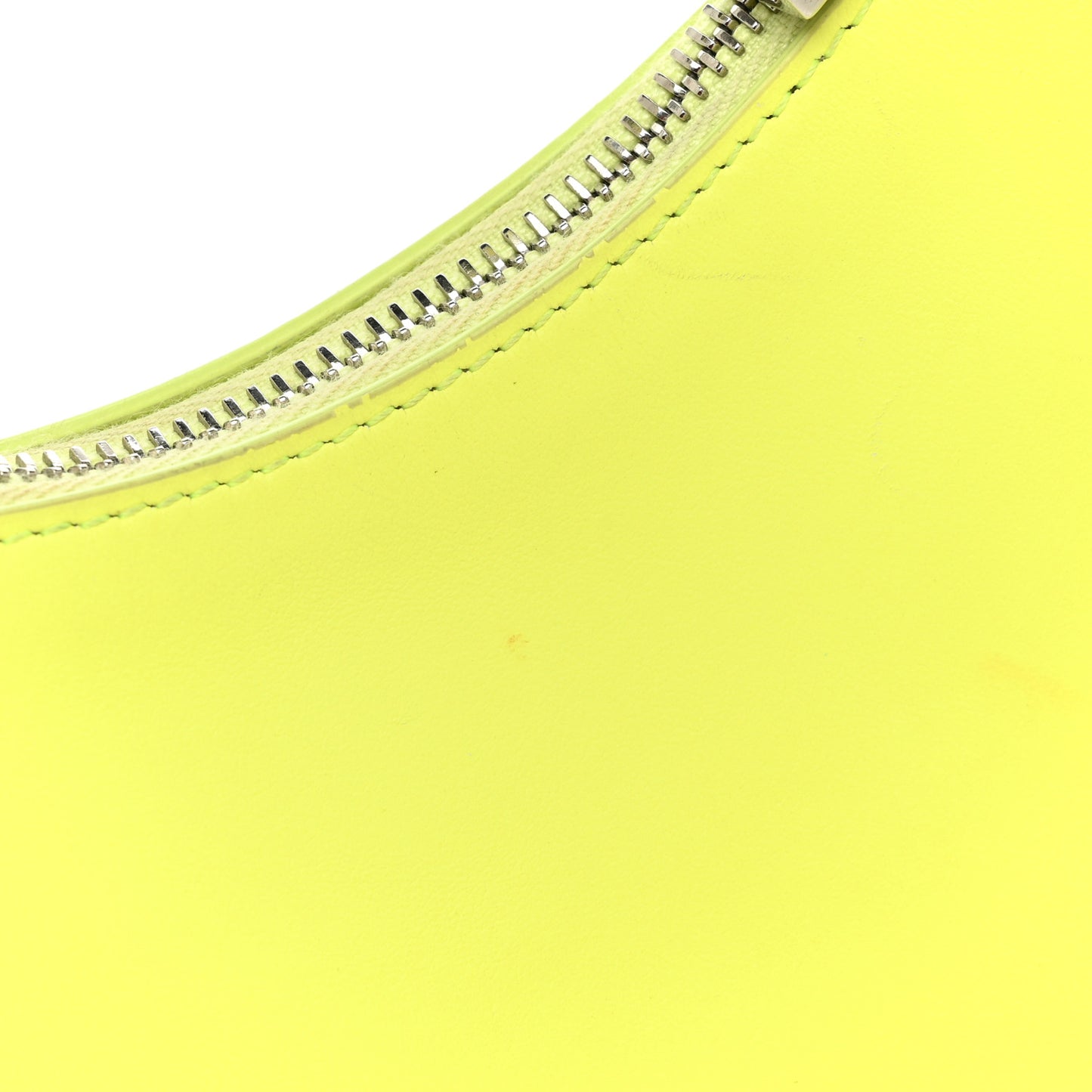 Smooth Calfskin Small Moon Cut Out Shoulder Bag Fluo Yellow