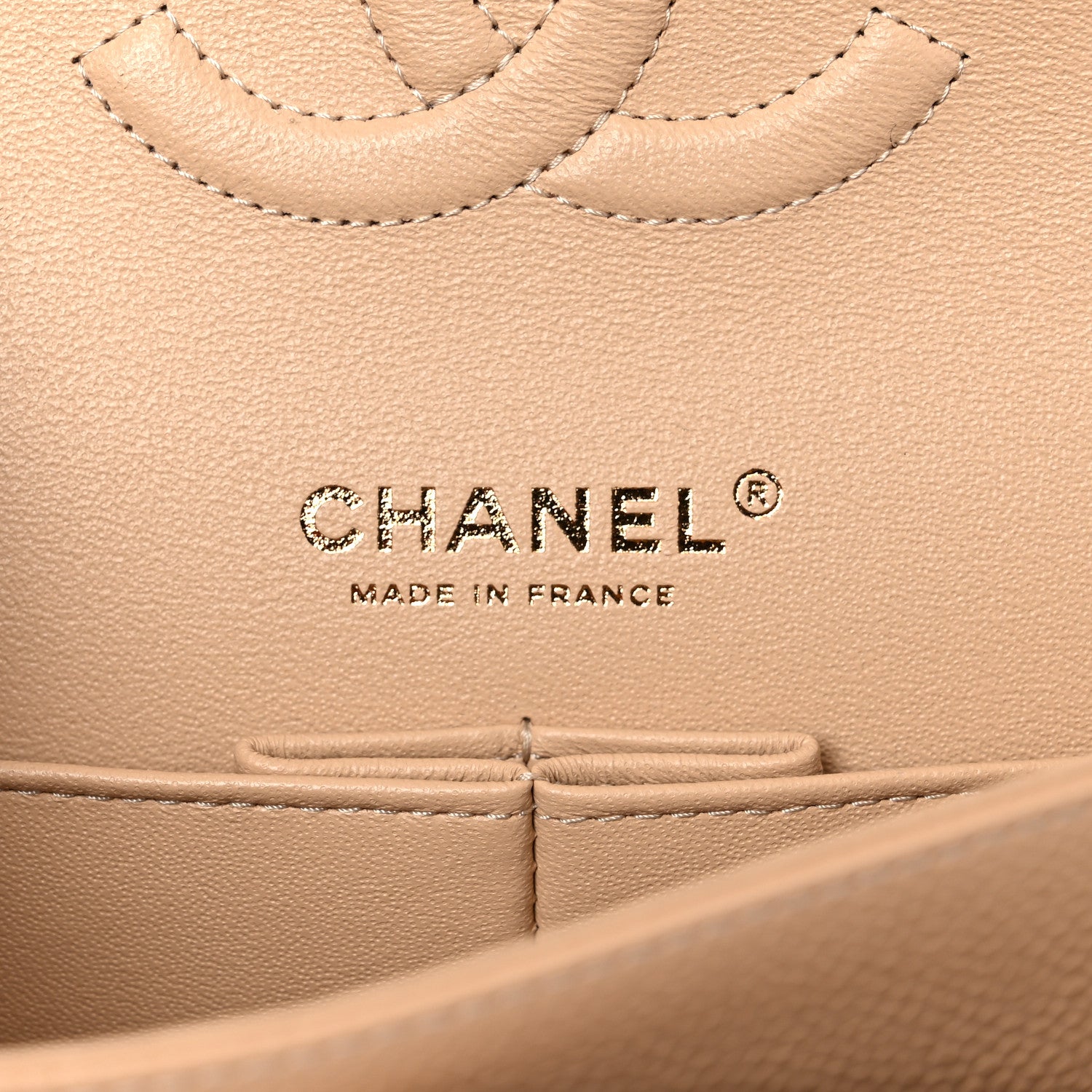 Chanel Caviar Quilted Medium Double Flap Beige 6 of 10