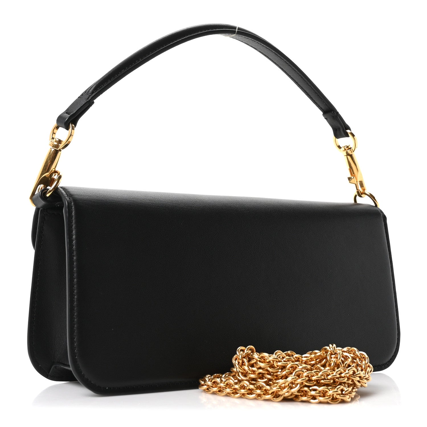 Valentino Garavani Calfskin Vlogo Loco Shoulder Bag Black 2 of 9