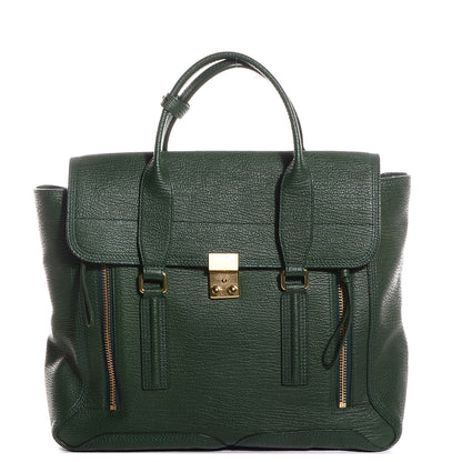 3.1 Phillip Lim 3.1 Textured Leather Large Pashli Satchel Jade 1 of 11