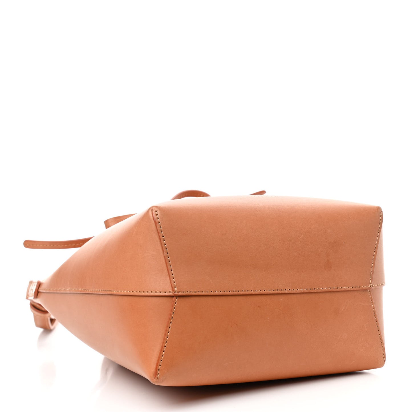 Vegetable Tanned Calfskin Mini Bucket Bag Camello Antico