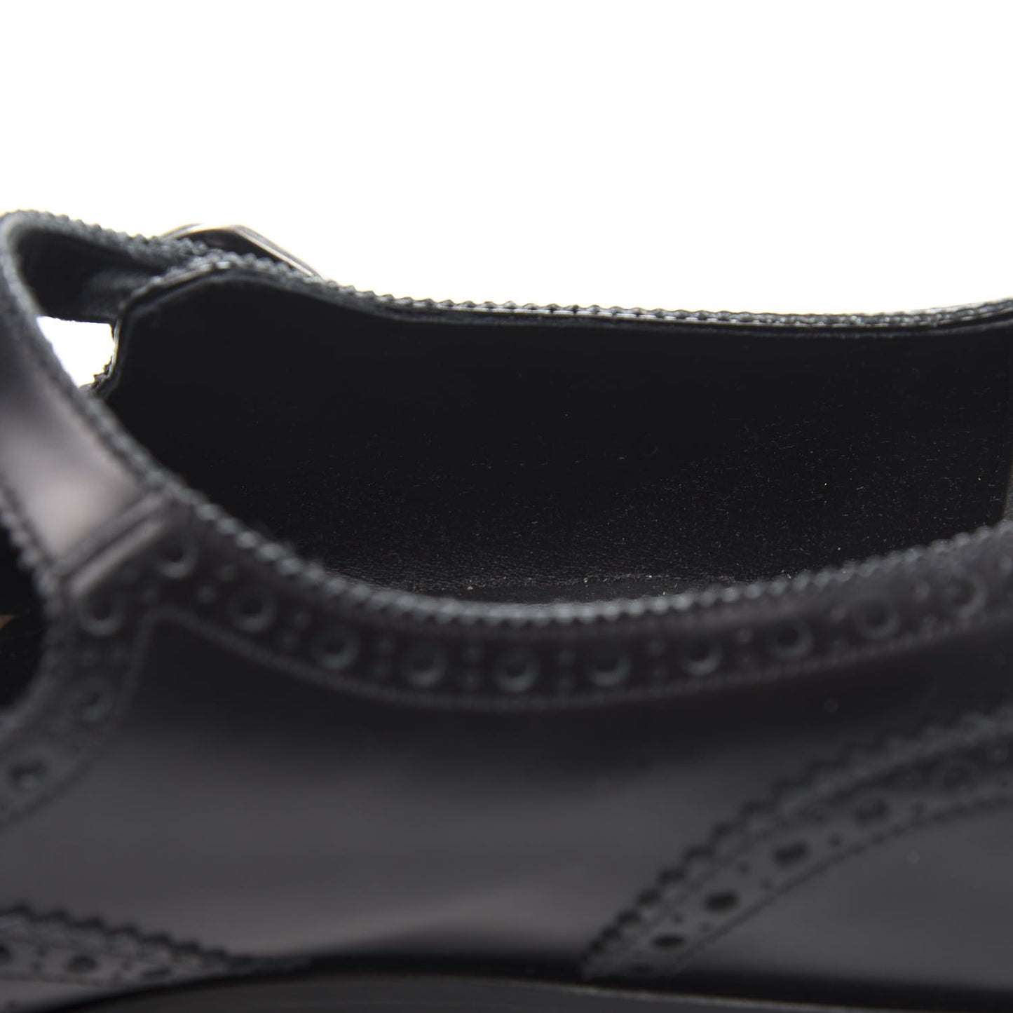 Calfskin Bee Embroidered Mens Queercore Brogue Wingtip Monk Strap Loafers 9 Black
