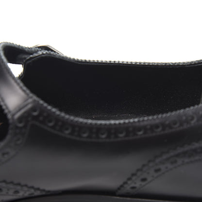 Gucci Calfskin Bee Embroidered Mens Queercore Brogue Wingtip Monk Strap Loafers 9 Black 9 of 10