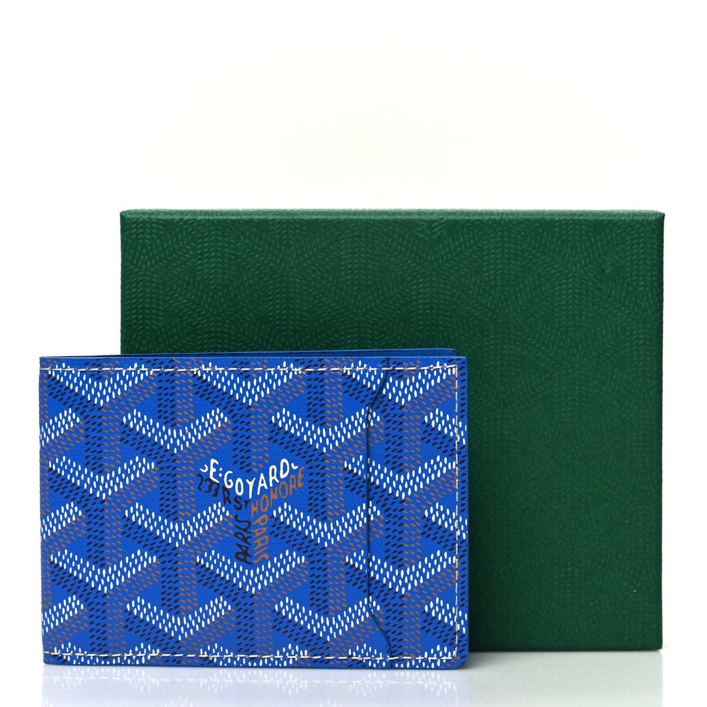 Goyardine Multi Slot Bi-Fold Wallet Sky Blue