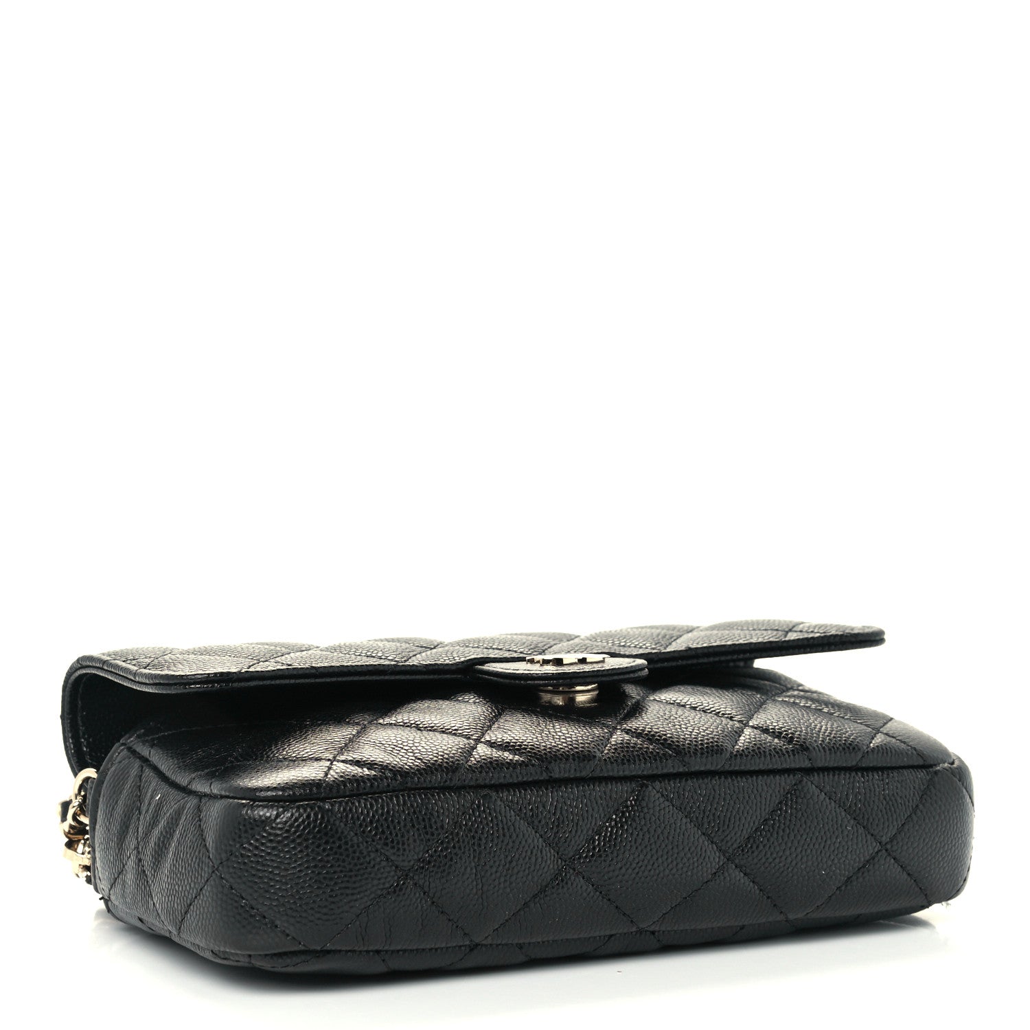 Chanel Caviar Quilted Flap Phone Holder With Chain Black 4 of 13