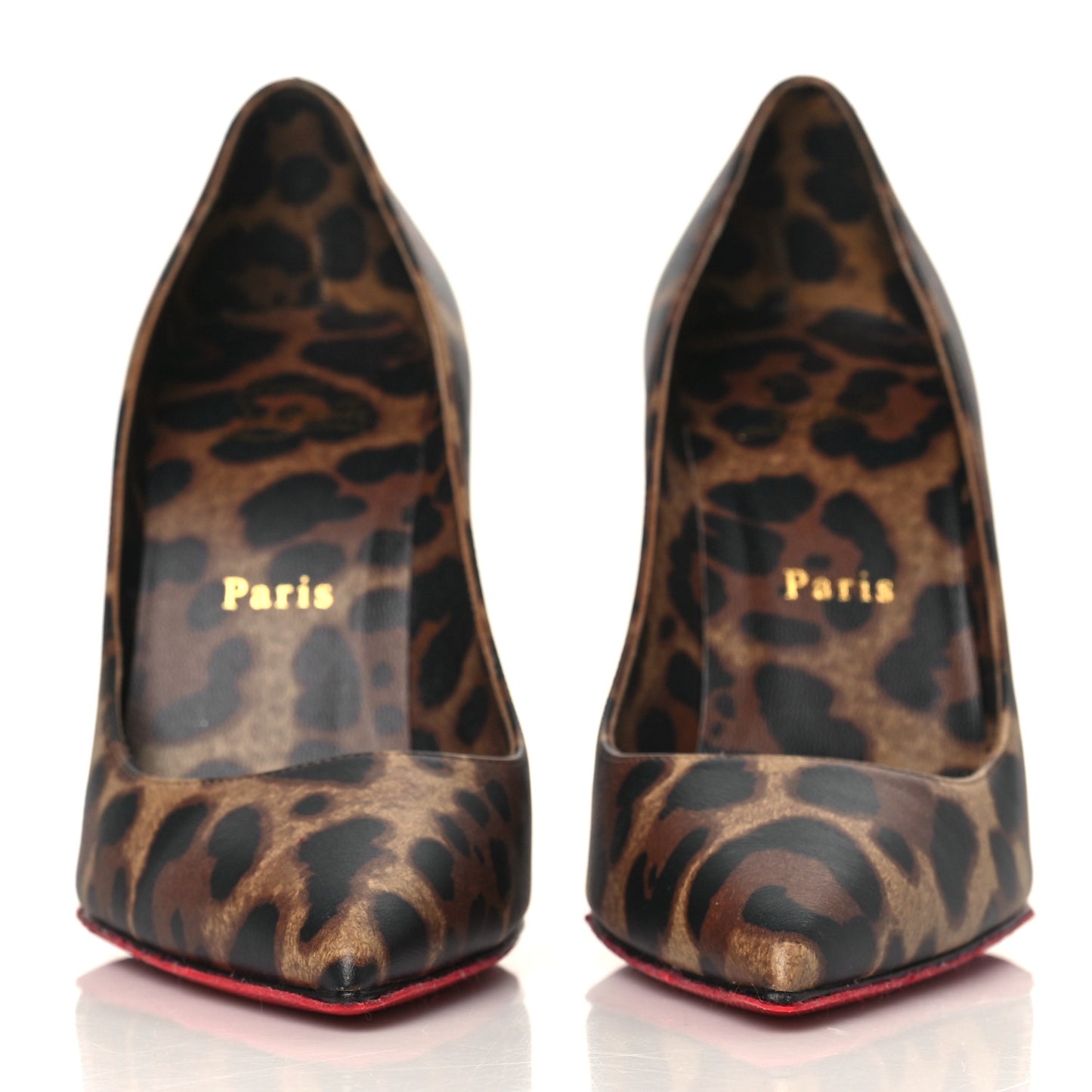 Calfskin Leopard Print Kate 100 Pumps 37 Brown