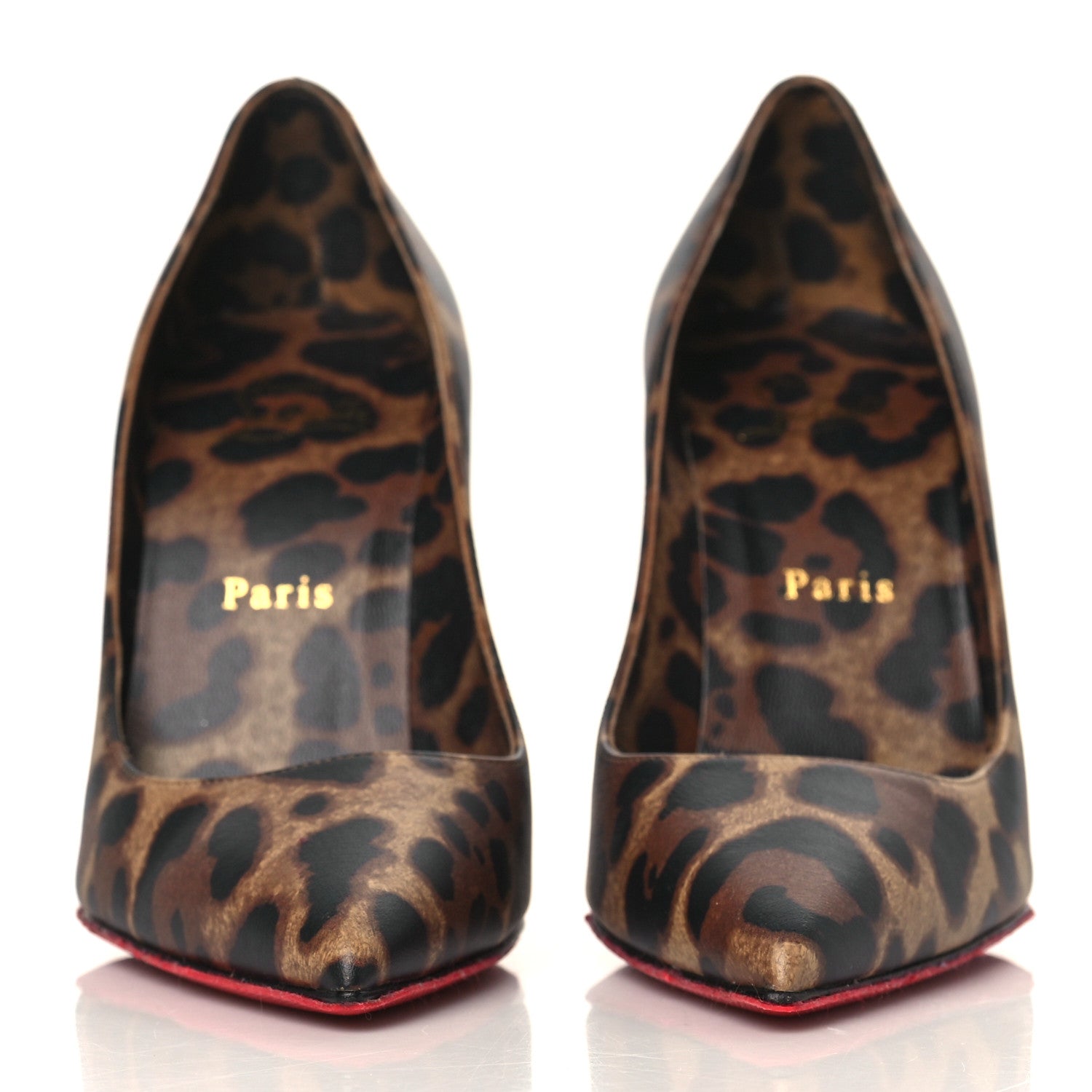 Christian Louboutin Calfskin Leopard Print Kate 100 Pumps 37 Brown 3 of 9