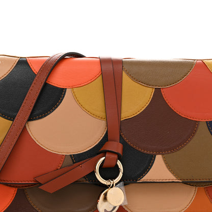 Chloe Calfskin Patchwork Alphabet Clutch On Chain Sepia Brown 9 of 13