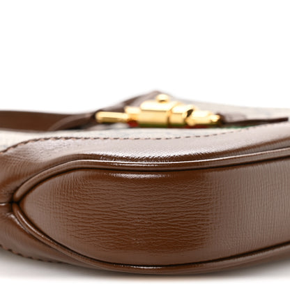 Gucci GG Supreme Monogram Azalea Calfskin Web Mini Jackie 1961 Hobo Beige Ebony Brown Sugar 9 of 11