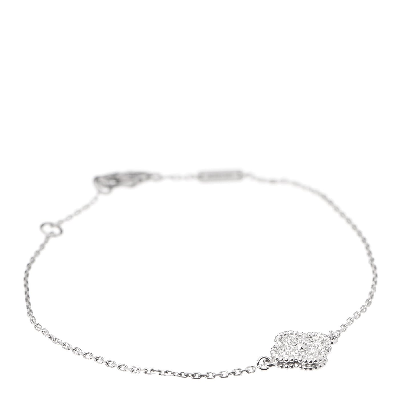 18K White Gold Diamond Sweet Alhambra Bracelet