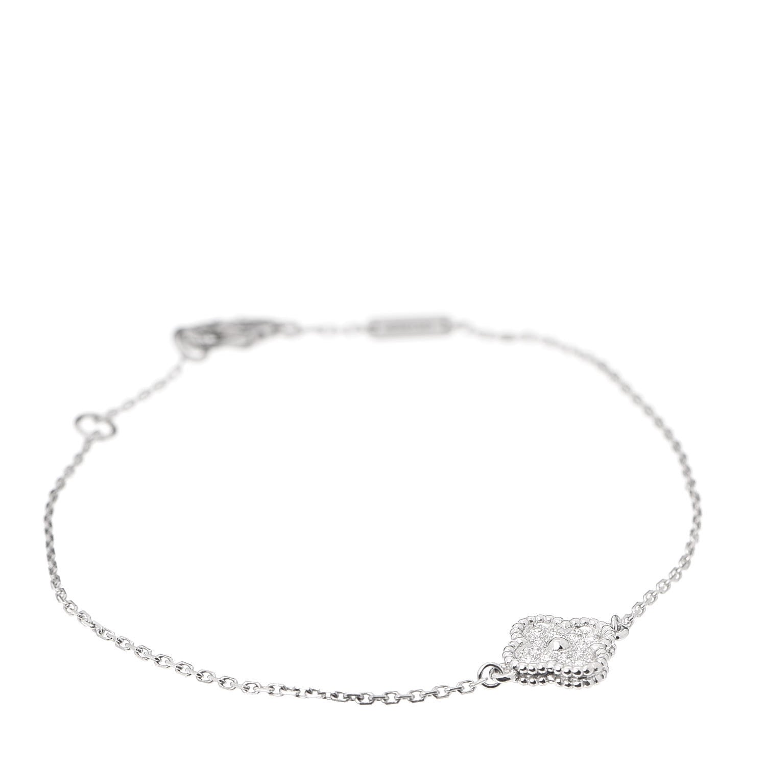 Van Cleef & Arpels 18K White Gold Diamond Sweet Alhambra Bracelet 1 of 6