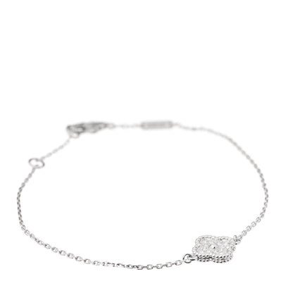 Van Cleef & Arpels 18K White Gold Diamond Sweet Alhambra Bracelet 1 of 6